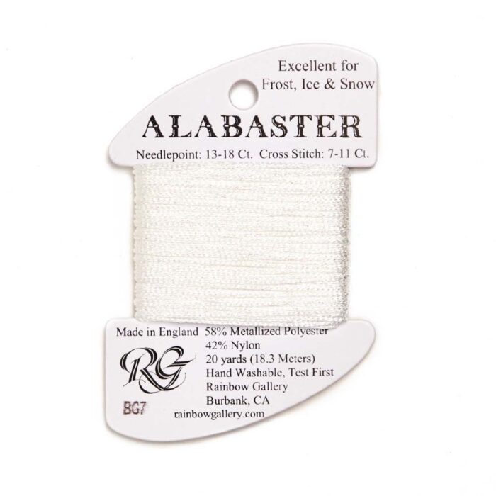 Rainbow Gallery Alabaster thread color BG7 White Pearl