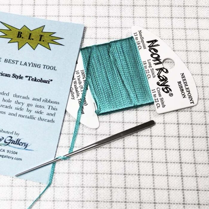 A BLT helps you keep ribbons flat as you stitch