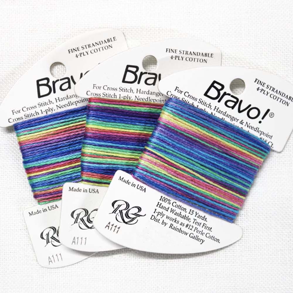 Rainbow Gallery Bravo is a 4-strand overdyed cotton thread