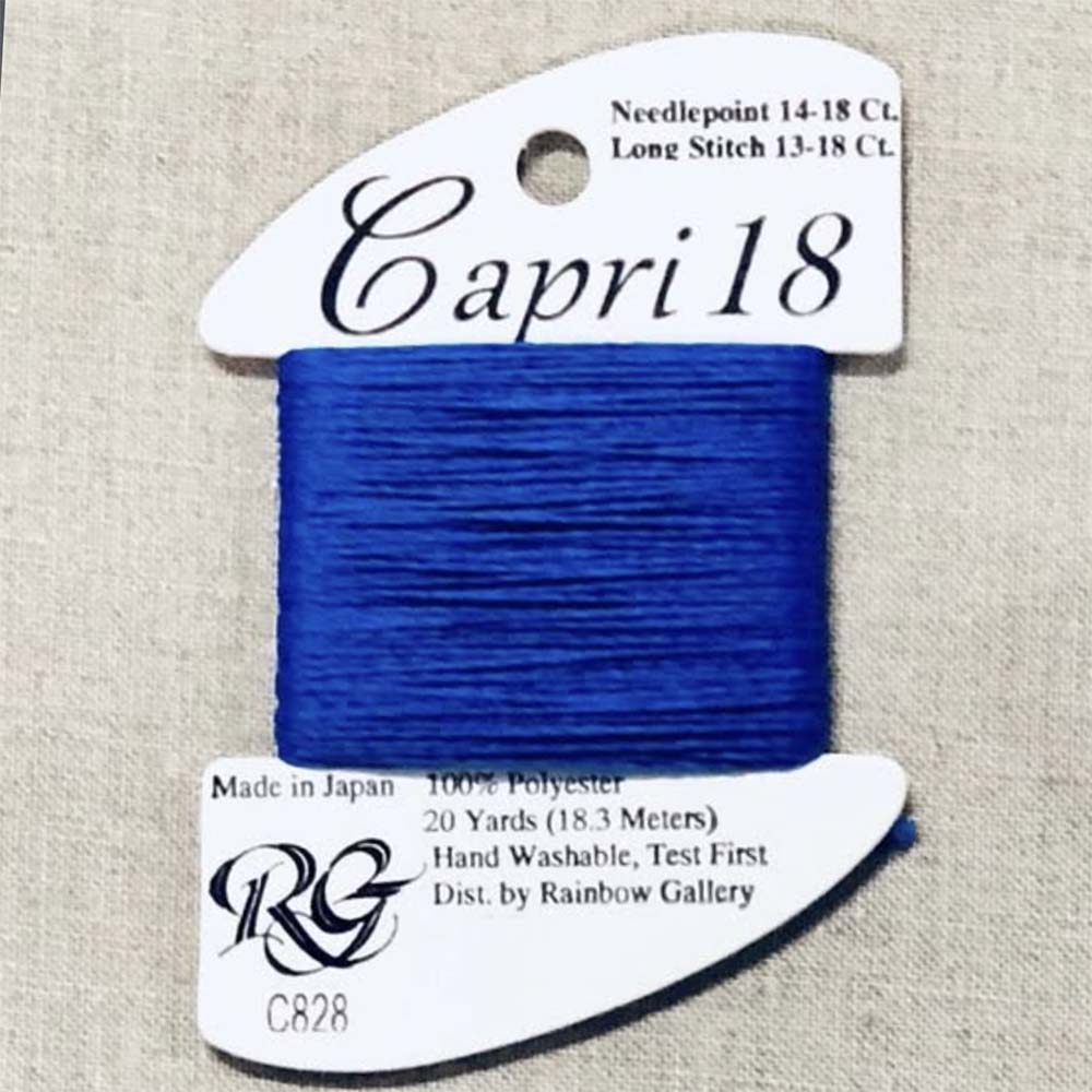 Rainbow Gallery's Capri 18 gives perfect coverage on 18-mesh needlepoint canvas