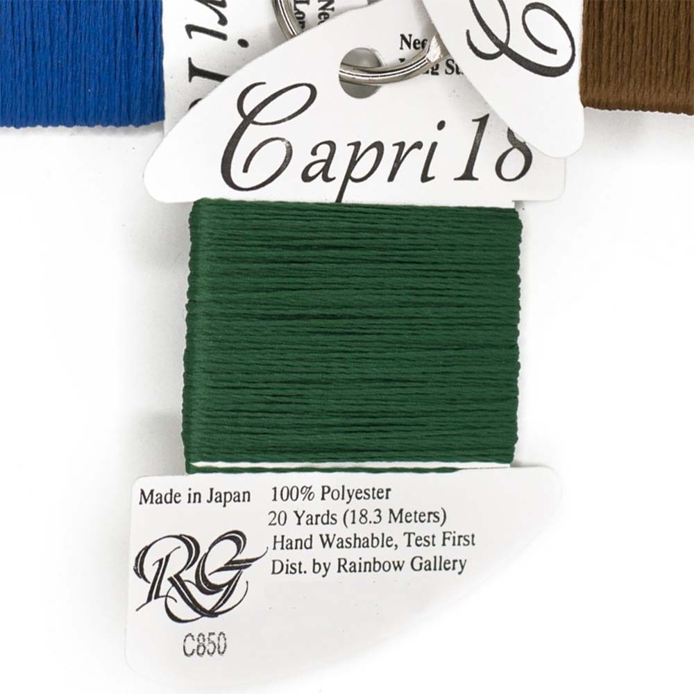 Rainbow Gallery's Capri 18 gives perfect coverage on 18-mesh needlepoint canvas