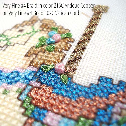 Sample of using Corded Braid colors in cross stitch