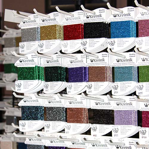 Kreinik threads on cards Behind the scenes at the Rainbow Gallery factory