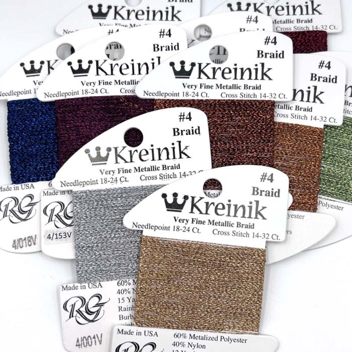 Vintage colors in Kreinik #4 Braid