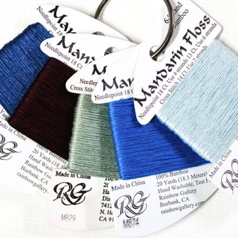 Rainbow Gallery's Mandarin Floss is a 100% bamboo thread for needlepoint and cross stitch