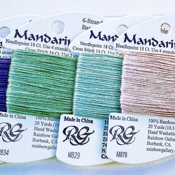 Rainbow Gallery's Mandarin Floss is a 100% bamboo thread for needlepoint and cross stitch