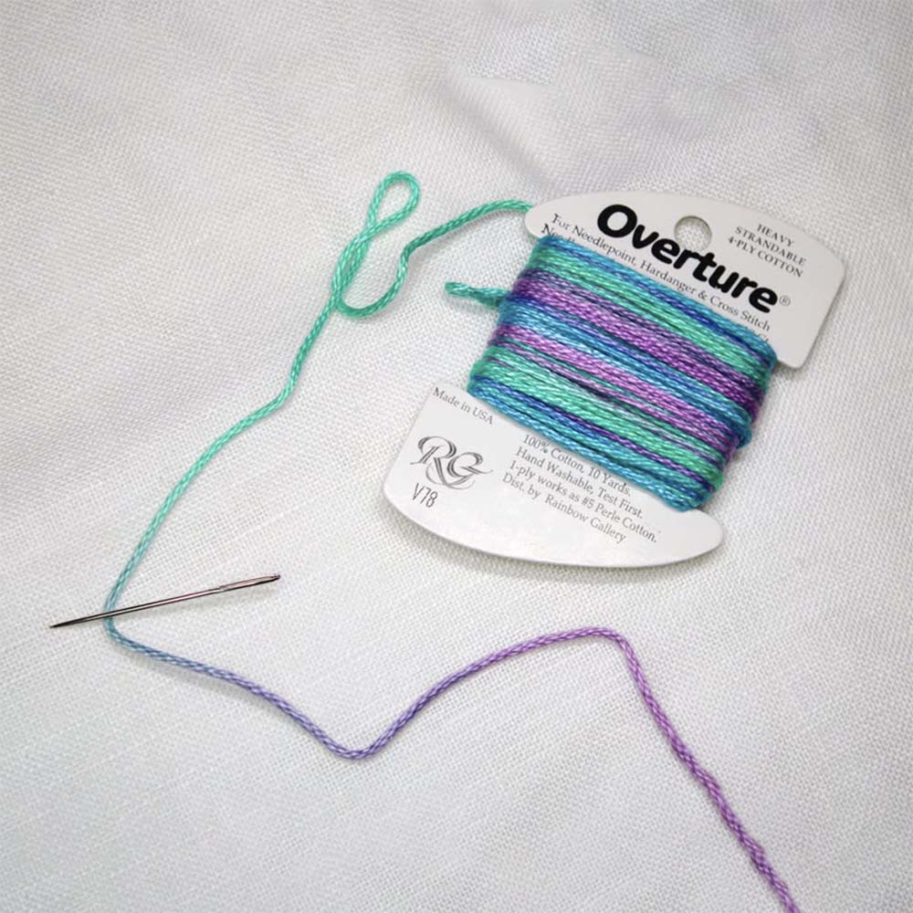 Rainbow Gallery's Overture is a thick overdyed cotton yarn