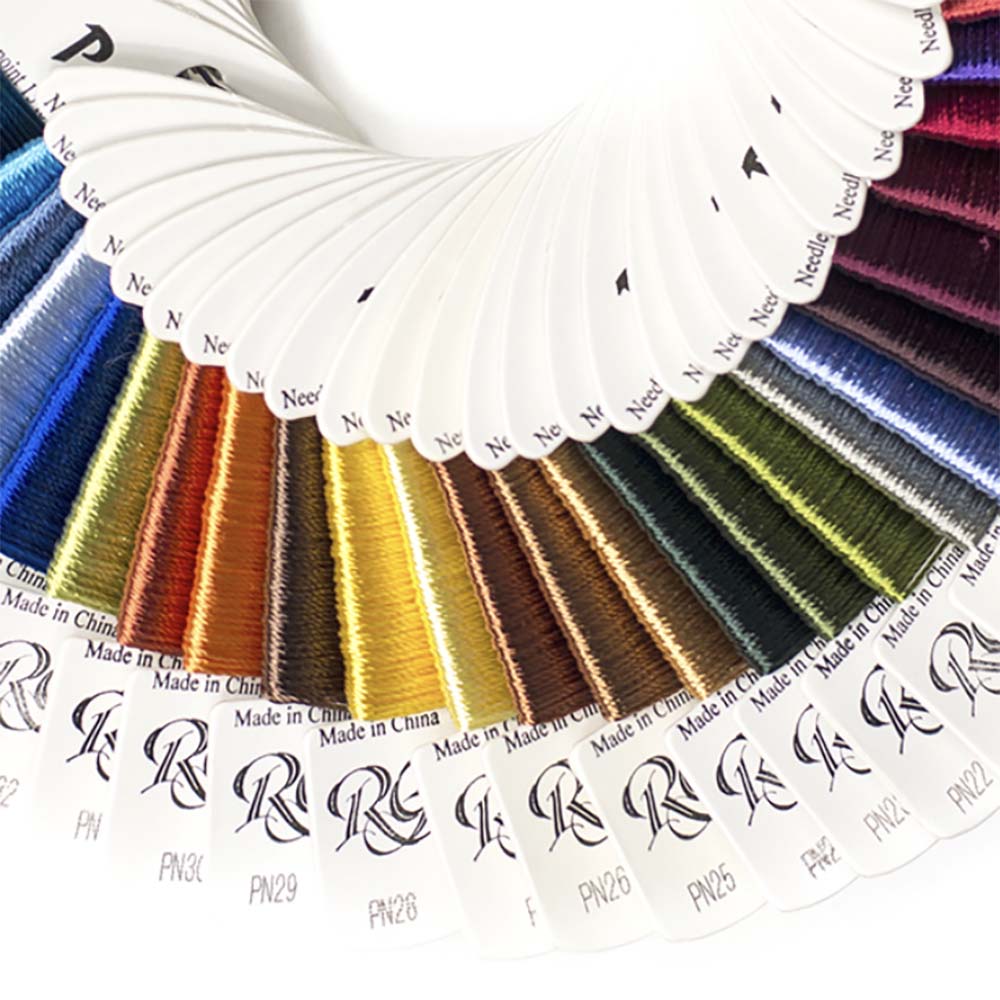 Rainbow Gallery's Panache thread is 100% rayon with a bright sheen