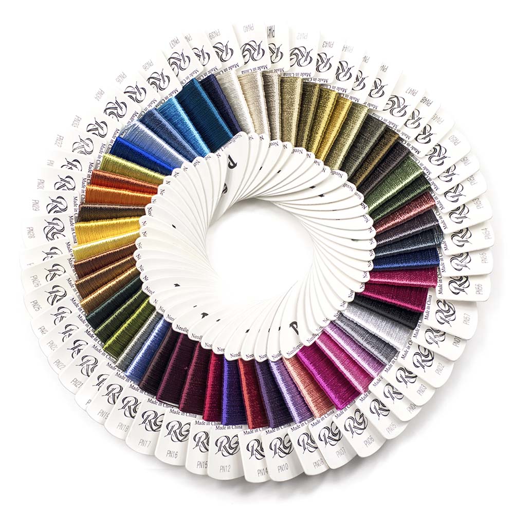 Rainbow Gallery's Panache thread is 100% rayon with a bright sheen