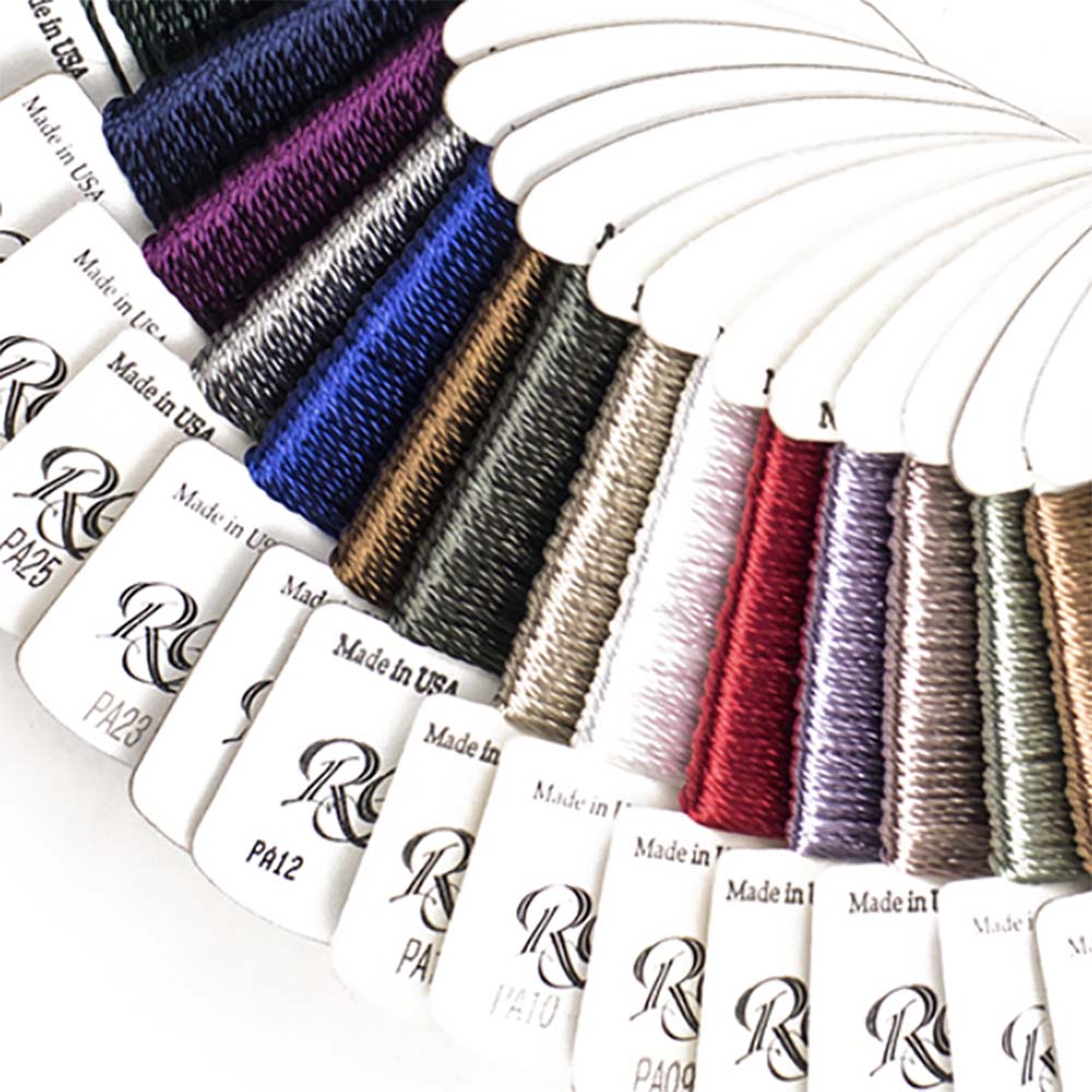 Rainbow Gallery's Patina is a twisted rayon silk ideal for needlepoint