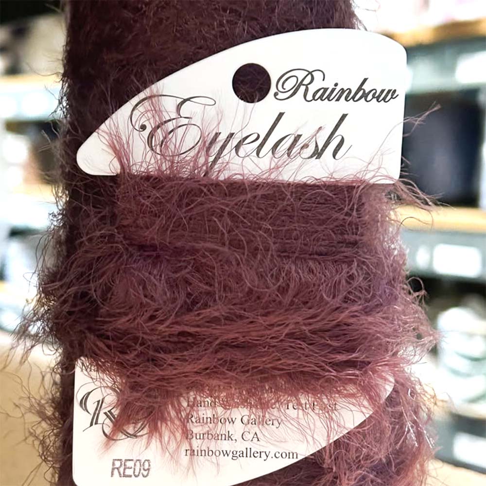 Rainbow Eyelash yarn creates furry, fuzzy, hairy effects