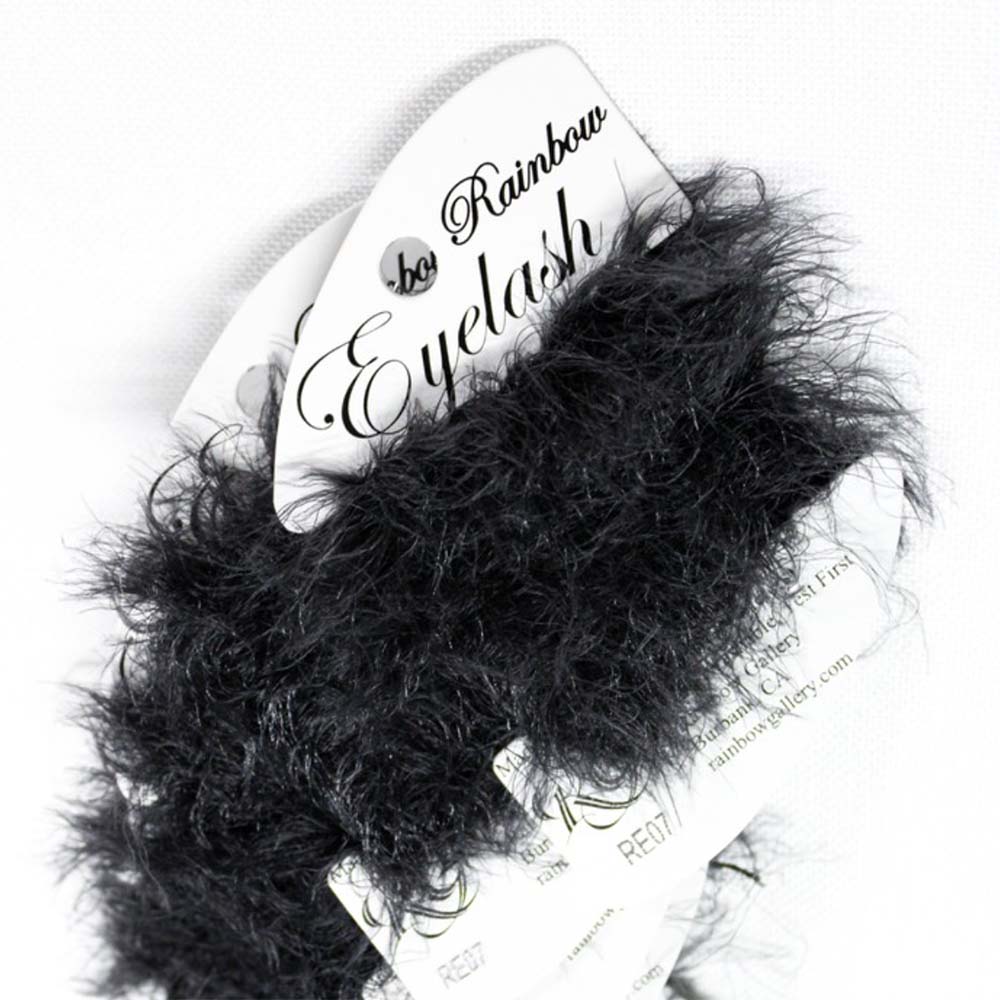 Rainbow Eyelash yarn creates furry, fuzzy, hairy effects
