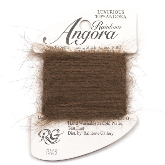Sample card of Rainbow Angora fuzzy thread