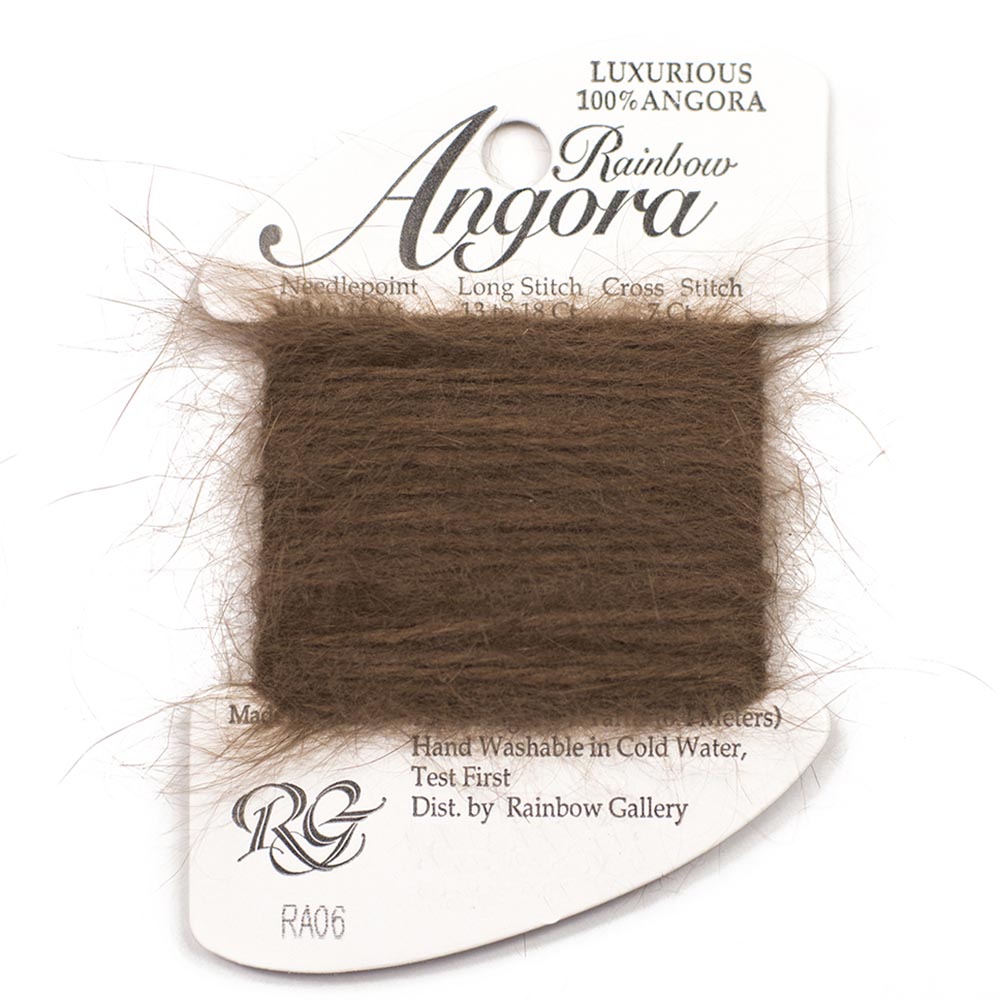 Sample card of Rainbow Angora fuzzy thread