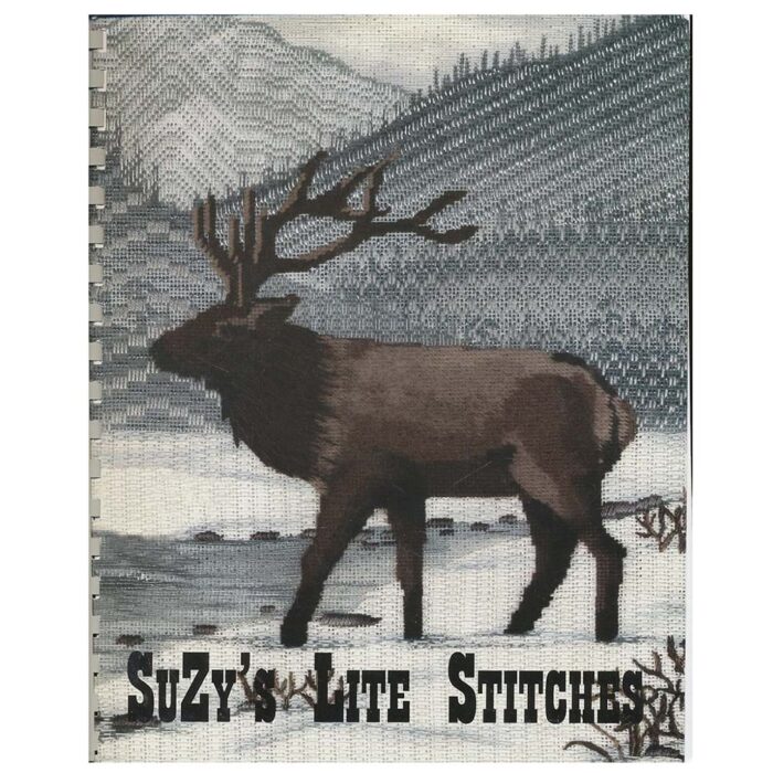 SuZy's Lite Stitches book offers open stitches for painted canvas designs