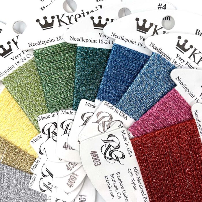 Basic colors in Kreinik Very Fine #4 Braid