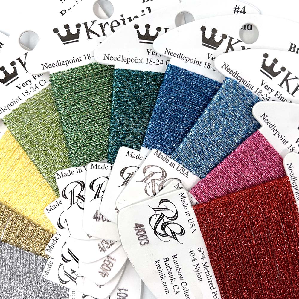 Basic colors in Kreinik Very Fine #4 Braid