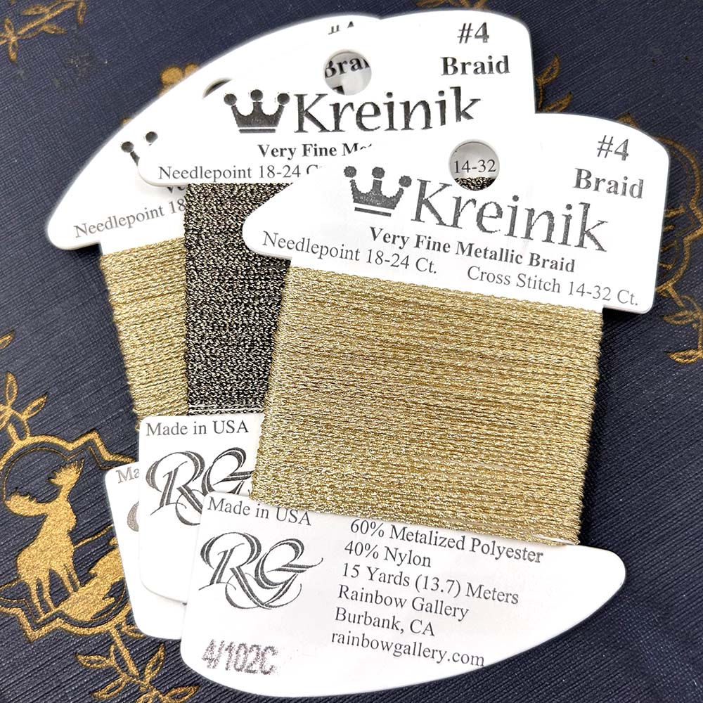 Cord colors in Kreinik Very Fine #4 Braid