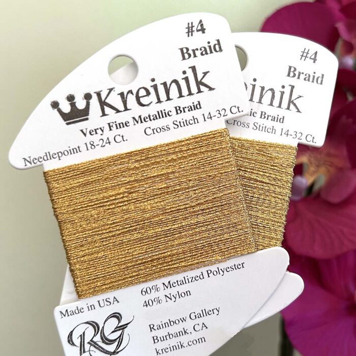 Japan colors in Kreinik Very Fine #4 Braid