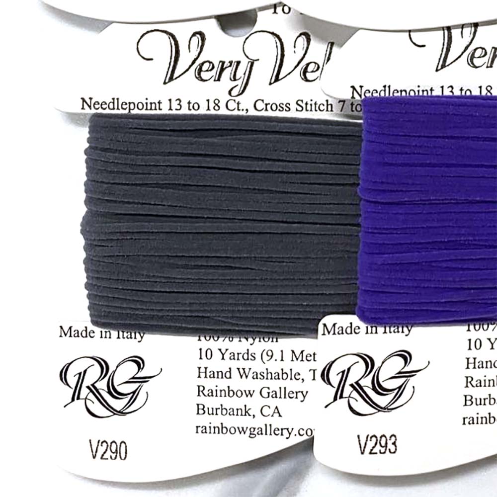 Rainbow Gallery's Very Velvet thread adds rich color and plush texture to needlepoint designs