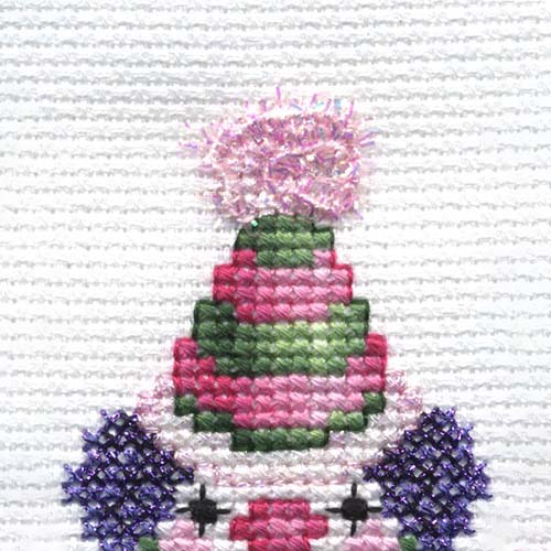 Kreinik Micro Ice Chenille as a fuzzy pom-pom on a clown
