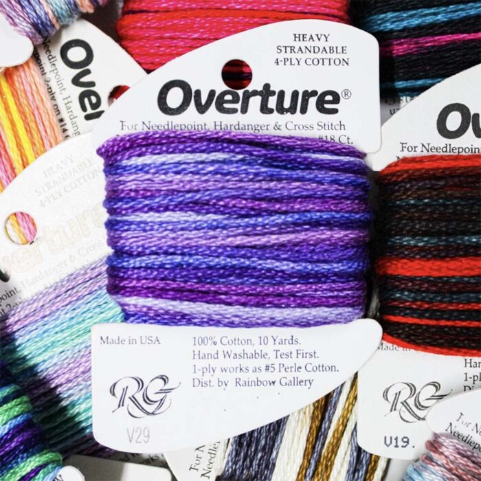 Rainbow Gallery's Overture is a thick overdyed cotton yarn