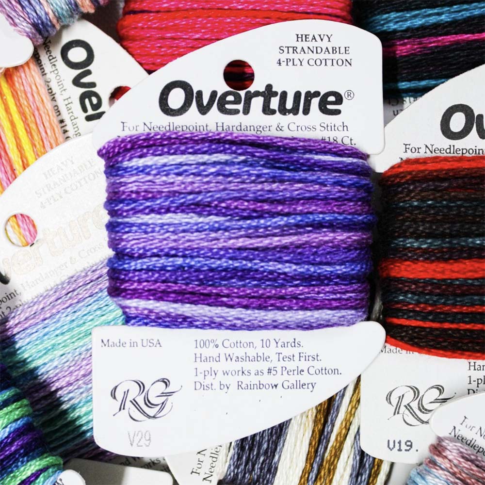 Rainbow Gallery's Overture is a thick overdyed cotton yarn
