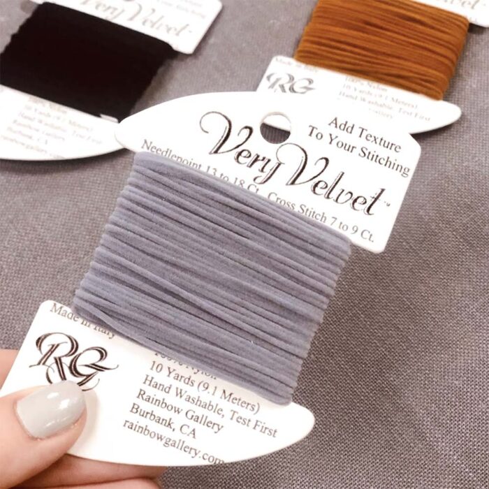 Rainbow Gallery's Very Velvet thread adds rich color and plush texture to needlepoint designs
